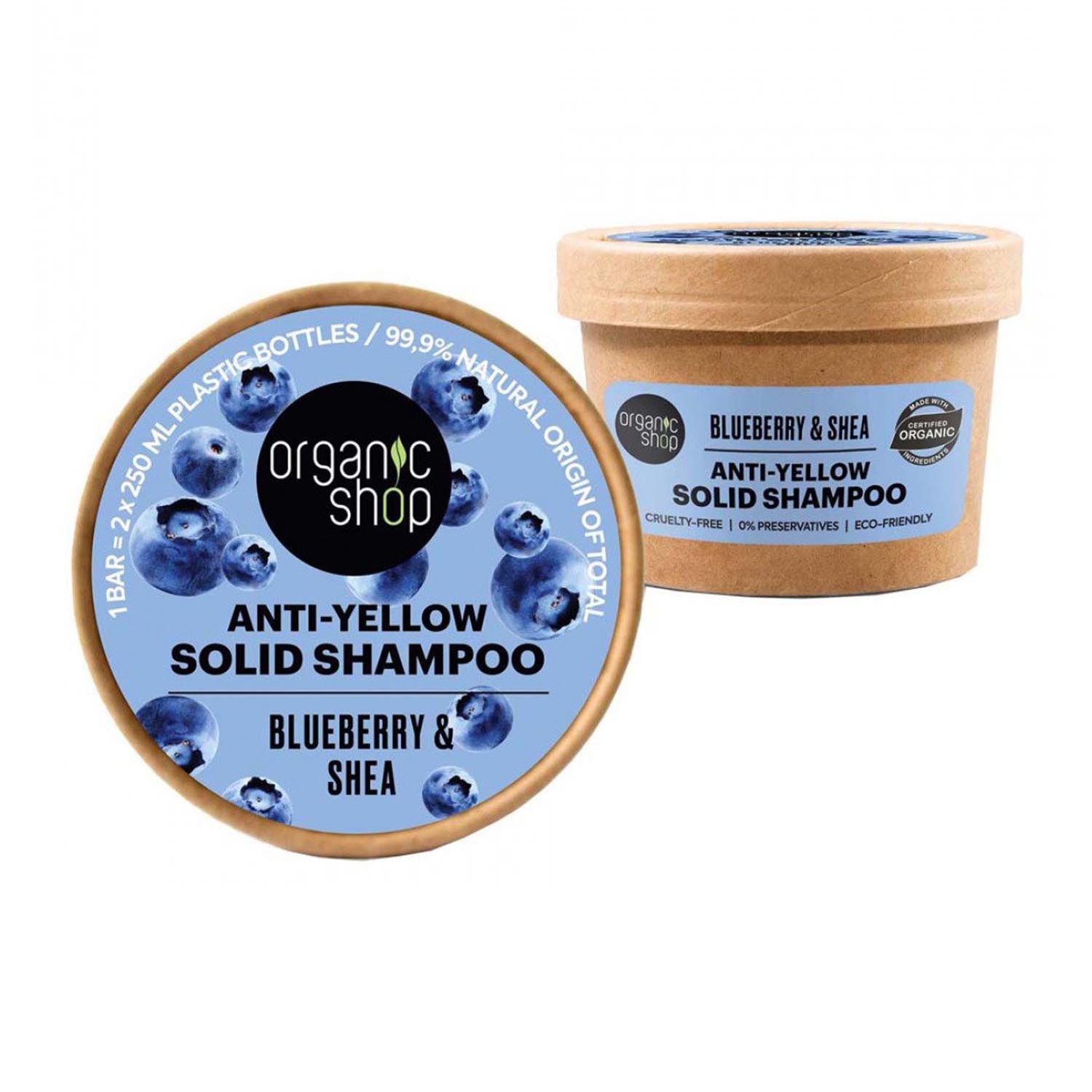 Organic Shop Blueberry Anti-Yellow Shampoo Solido 60Gr